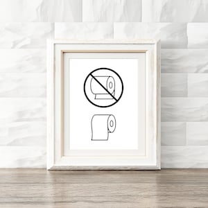Bathroom Wall Art, Funny Toilet Print, Toilet Paper Sign, Instant Home Decor, Bathroom Poster, Powder Room Art, Bathroom Decor, Wall Print