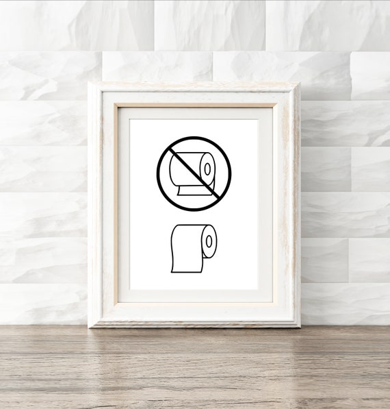 Bathroom Wall Art, Funny Toilet Print, Toilet Paper Sign, Instant Home Decor, Bathroom Poster, Powder Room Art, Bathroom Decor, Wall Print