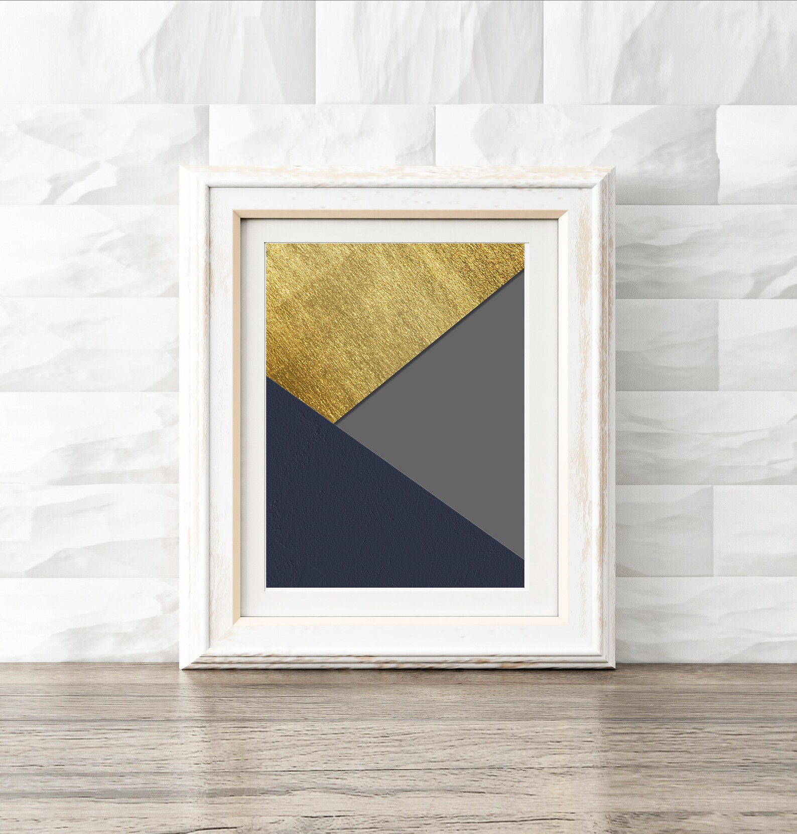 Geometric Wall Art Gold Navy Decor Printable Art Etsy