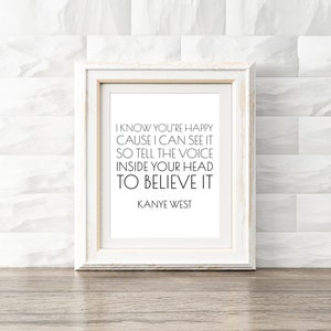 Kanye West Quote, Rapper Wall Art, Digital Download, Printable Poster, Rap Lyrics Print, Instant Download, Yeezy Lyrics, Office Wall Art