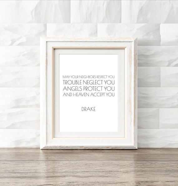 Drake Lyrics Printable Hip Hop Quote Rapper Poster Art Etsy