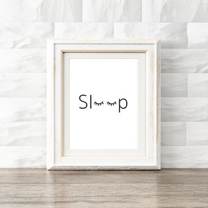 Bedroom Printable Art, Large Wall Decor, Sleep Typography Print