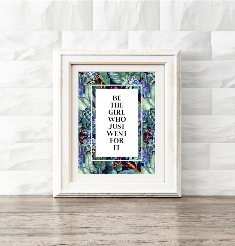 Floral Quote Printable Digital Art File Motivational Saying - Etsy