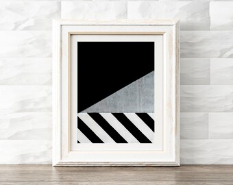 Printable Abstract, Instant Home Decor, Office Wall Art, Geometric Print, Black and White Art, Digital Download, Printable Poster, Art Print