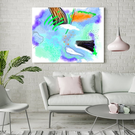 Abstract Art Printable Bright Color Print Bold Home Decor