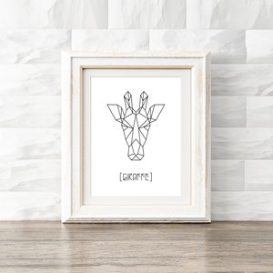 Three Piece Set, Printable Wall Art, Geometric Animal DIY Prints image 4