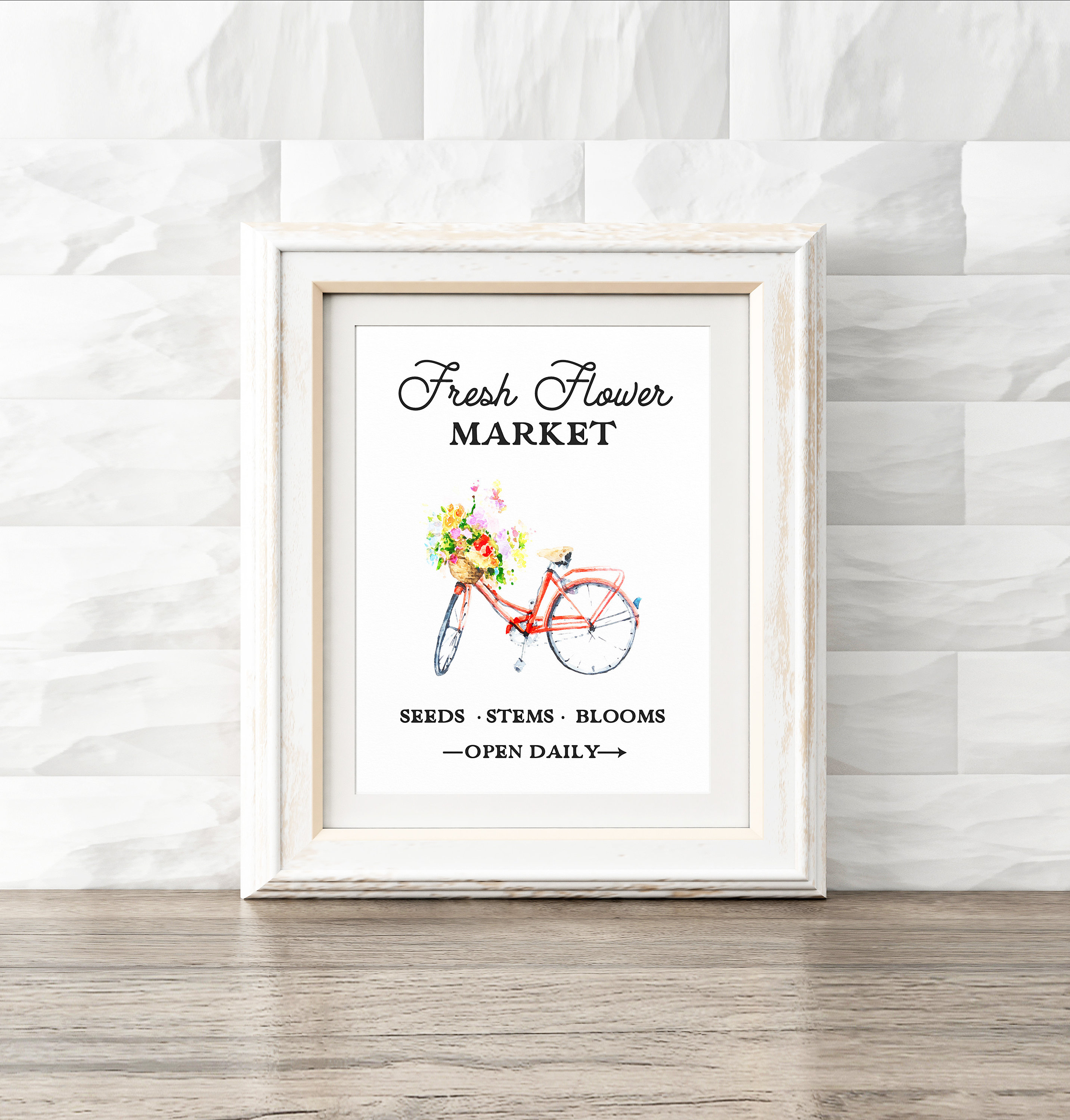 Farmhouse Decor Fresh Flowers Sign Watercolor Print Home Etsy