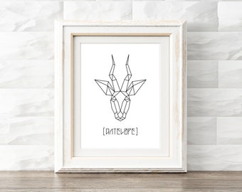 Origami Antelope Animal Head Printable