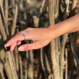 Ball Line Ring in Sterling Silver 925 Contemporary Ring Everyday Jewelry Minimalist Ring Birthday Gift Geometric Ring Stack