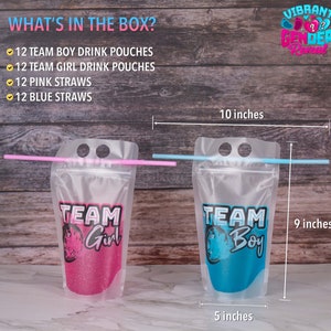 Burnout Gender Reveal Drink Pouch Cups | Burnouts Or Bows | Wheels Or Heels | Party Decorations Supplies | Pink Or Blue | Tire Burnouts image 6