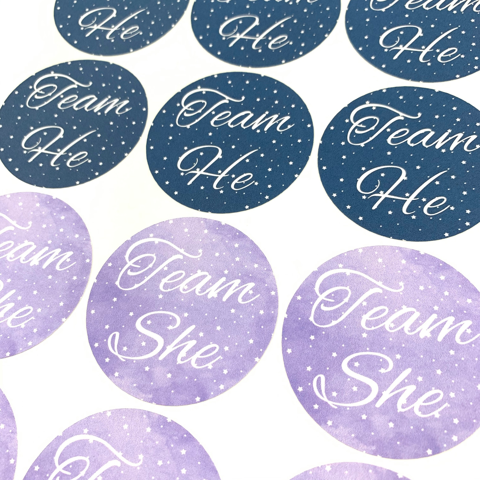 He or She Gender Reveal Stickers Labels Tags | Baby Shower Christmas ...