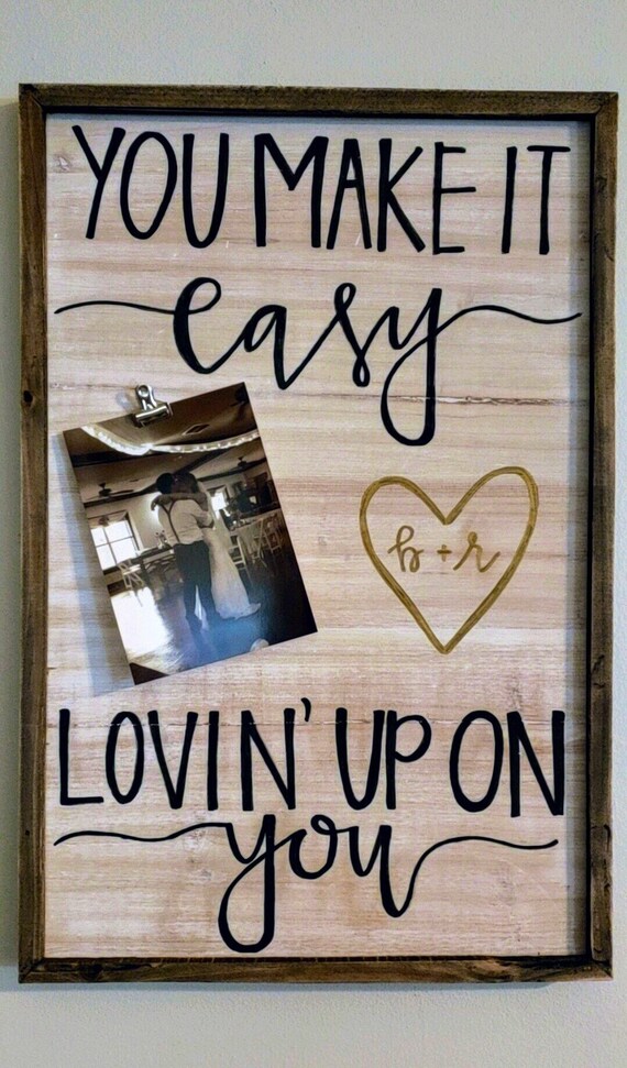 You Make It Easy Wooden Sign Wall Decor Whitewash Framed Image 0