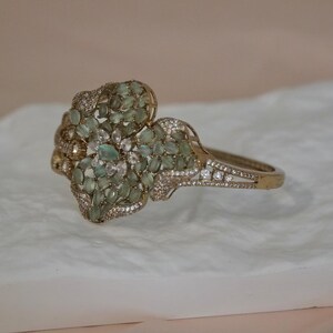 Mint Green Kundan Statement Bracelet | Pakistani Indian Wedding Jewelry | Openable Desi Bracelet | Mehndi Eid Party Jewelry