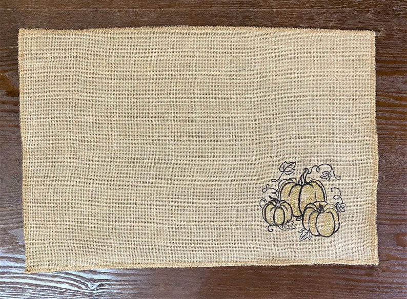 Burlap Placemats-autumn / Fall / Halloween / Embroidered - Etsy