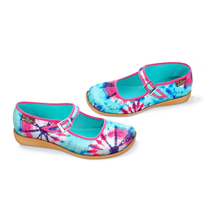 Hot Chocolate Design Women/'s Mary Jane Flat Shoes Chocolaticas Tie Dye