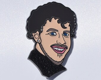 Jack Harlow Pin - What's Poppin' - Hip Hop Merch - Rapper Enamel Hat Pin - Rap Music Pin - First Class Glamorous Rapper - Glitter Pin