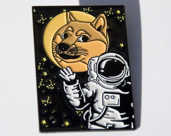 Dogecoin Hat Pin - Cryptocurrency Shiba Inu Enamel Pin - Elon Musk Crypto To The Moon Collectible Accessory for Hats, Lanyards, Backpacks