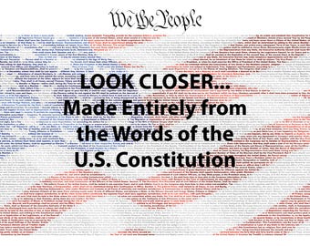 Constitution American Flag Wall Art | Patriotic Giclée Print | USA Flag Made from the U.S. Constitution | American Heritage Decor