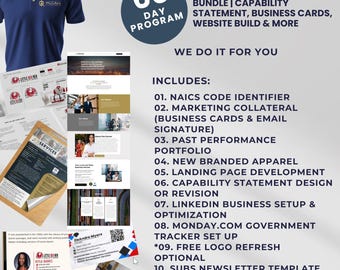 GovCon JumpStart Package - Complete Government Contracting Marketing Bundle | Capability Statement, Business Cards, Website Build & More