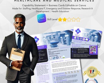 Medical Services Capability Statement & Business Cards - Editable Ver. 01