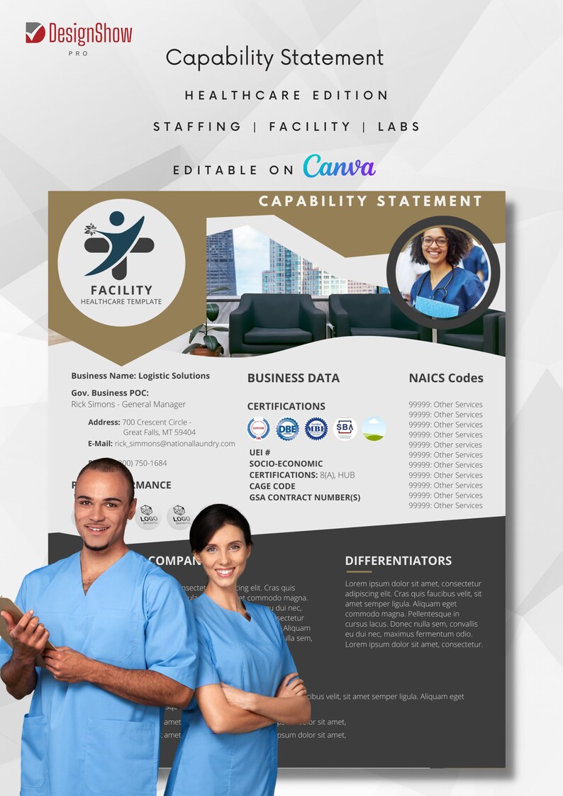 Editable Healthcare Capability Statement - Etsy