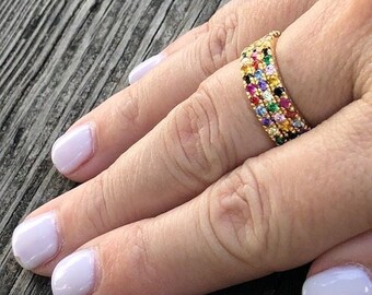 Anello Solitario Con Topazio Blu Taglio Smeraldo E Diamante In Oro Bianco 9 Carati
