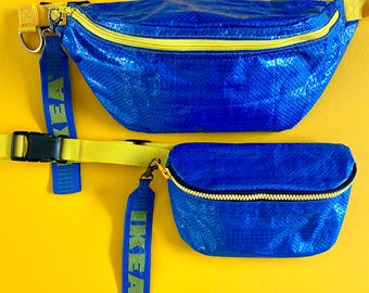 Bauchtasche Handmade “IKEA” Für Frauen Männer Kinder Vintage Schnittmuster Bachelorette Gürteltasche Hüfttasche Gürteltasche Pack Festival Geldbörse Reise Blau