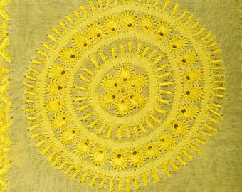 Chikankari blouse fabric, embroidered fabric, Yellow Chanderi silk sari blouse fabric with hand embroidery