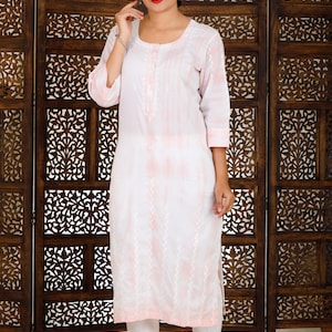 Shibori Cotton Kurta, chikankari kurta, cotton tunic, summer wear, beach cover, embroidered kurta, ethnic wear, chikan kurta