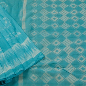 Shibori Saree on Soft Cotton/Cotton Sari/Blue Cotton Sari/Blue Saree/Blue Sari/Sustainable Fashion/Office Wear Sari/Saree for Gifting/Sari image 6