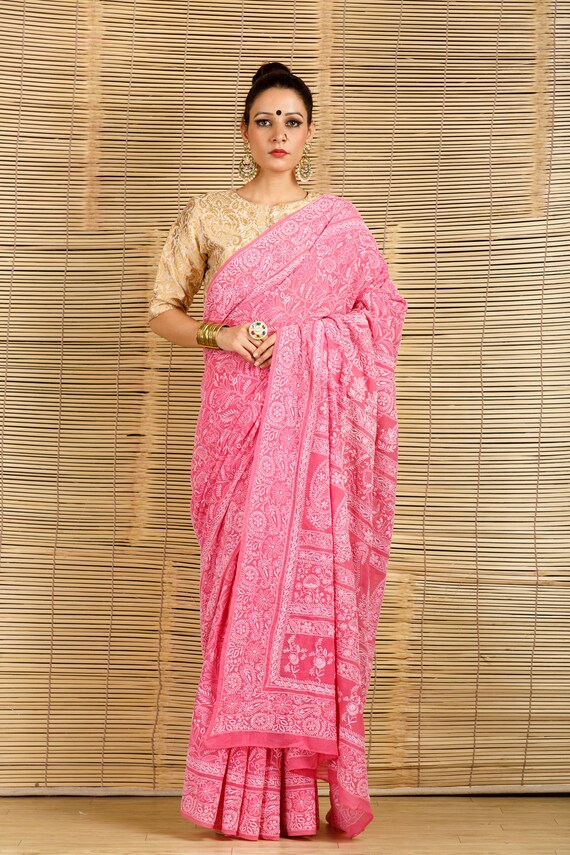 Premium Pure Georgette 2 Taar Chikankari Saree, Heirloom Saree, Wedding  Saree, Trousseau Saree, Rare Saree, Masterpiece Saree 