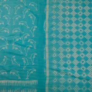 Shibori Saree on Soft Cotton/Cotton Sari/Blue Cotton Sari/Blue Saree/Blue Sari/Sustainable Fashion/Office Wear Sari/Saree for Gifting/Sari image 4
