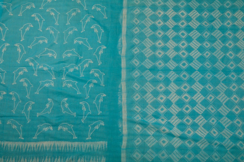 Shibori Saree on Soft Cotton/Cotton Sari/Blue Cotton Sari/Blue Saree/Blue Sari/Sustainable Fashion/Office Wear Sari/Saree for Gifting/Sari image 4