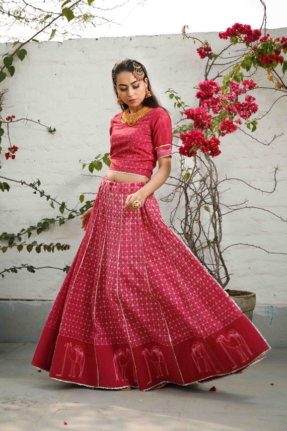 pink lehenga dress