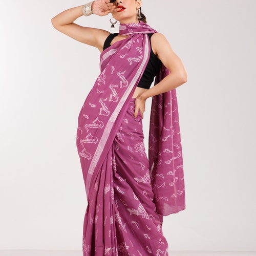 Shibori Saree on Soft Cotton/Sustainable Wear/Cotton Saree/Wine shops Colour Saree/Pink Saree/Office Wear Saree/Saree/Ethical Wear/Cotton Wear