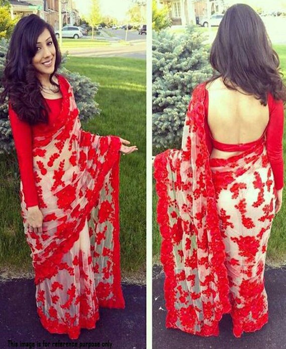 red net party wear saree