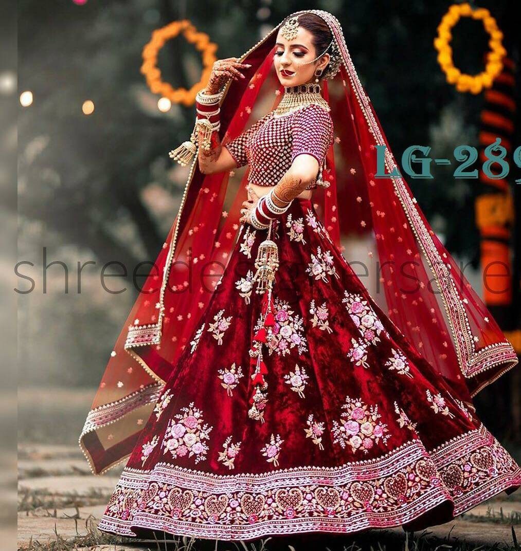 dark maroon lehenga