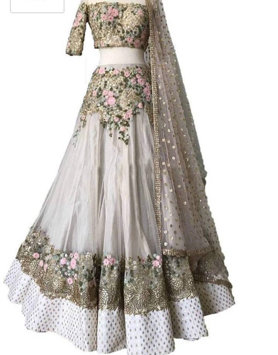 white net lehenga choli