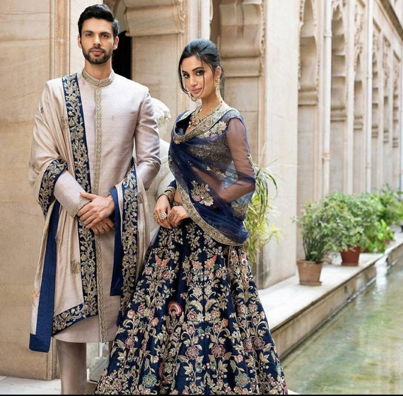 Blue embroidered lehenga choli dupatta wedding wear party wear | Etsy