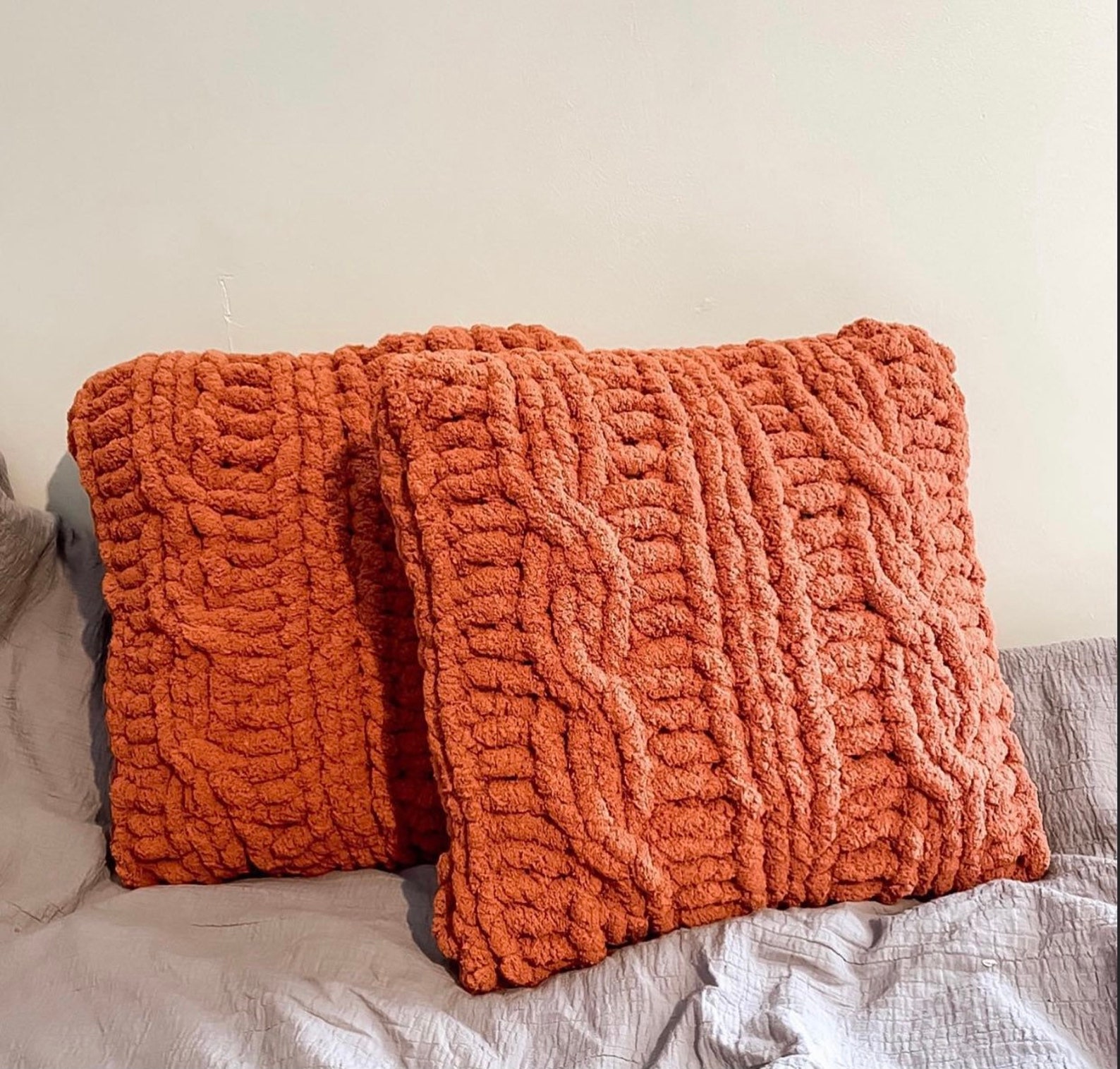 HANDMADE Chunky Knit Pillow Etsy
