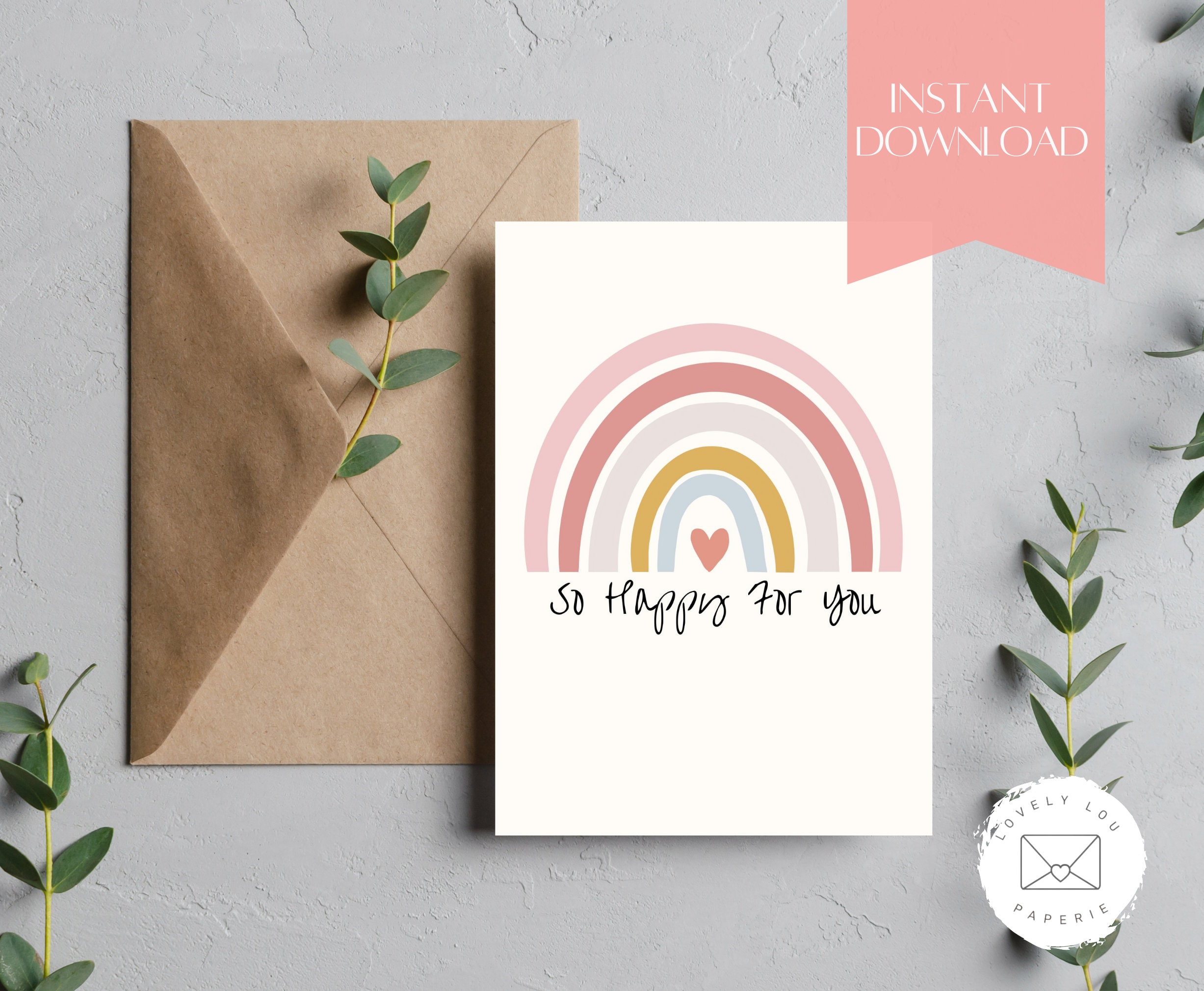 PRINTABLE so Happy for You Card | Instant Download | Congratulations ...
