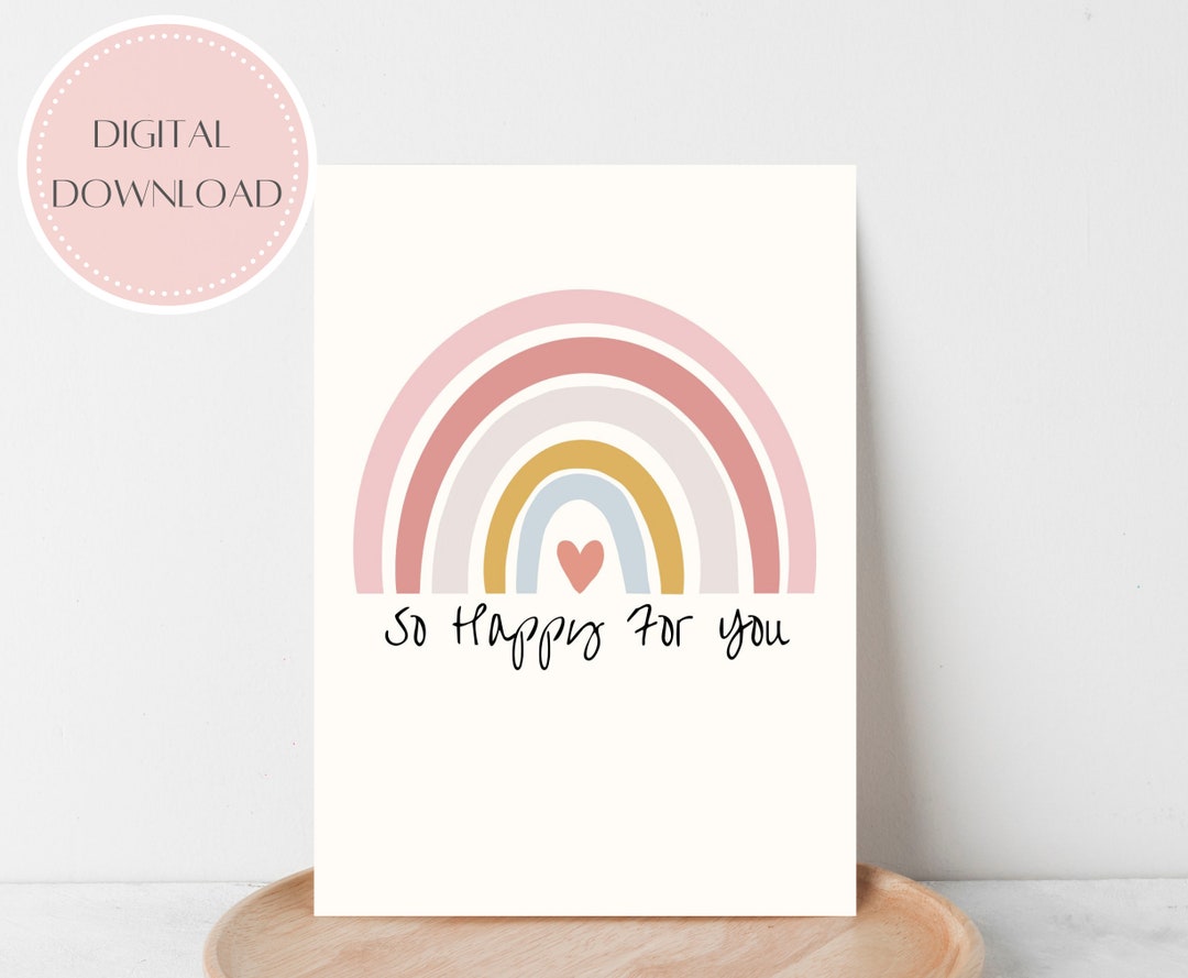 PRINTABLE so Happy for You Card | Instant Download | Congratulations ...