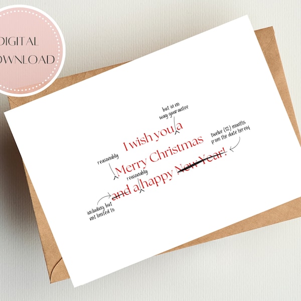 Attorney Christmas Card | Happy Holidays Card to Lawyer | Instant Download | Law Student Christmas