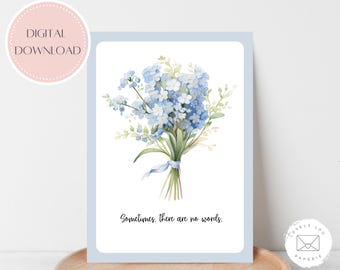 PRINTABLE Miscarriage Sympathy Card | Instant Download | Grief | A6 Card | Infant Loss Card | Pregnancy Loss Card | Forget-Me-Nots