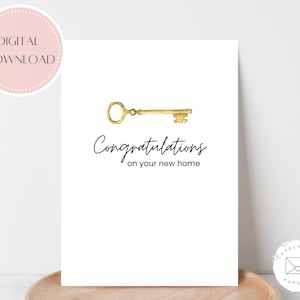 PRINTABLE New Home Card | Congratulations on Your New Home | Instant Download | Simple, Modern New Home Card