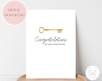 PRINTABLE New Home Card | Congratulations on Your New Home | Instant Download | Simple, Modern New Home Card