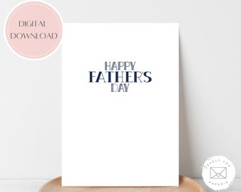 PRINTABLE | Simple, Modern Father's Day Card | Instant Download | Happy Father's Day
