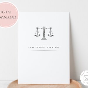 Tarjeta de graduación de abogado para imprimir / Tarjeta de graduación de la facultad de derecho / Descarga instantánea / Sobreviviente de la facultad de derecho / Graduado de la facultad de derecho