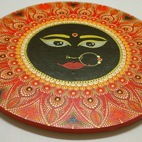 Durga Maa Dot Mandala Painting, Indian Goddess, Navratri, Durga Puja, Wall shops Decor,Indian Goddess Painting, Home Décor, Gifts, Boho