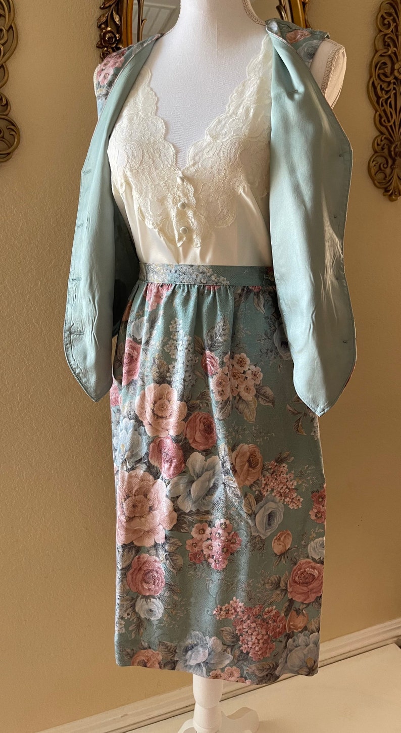 90s Floral Skirt and Waistcoat image 7